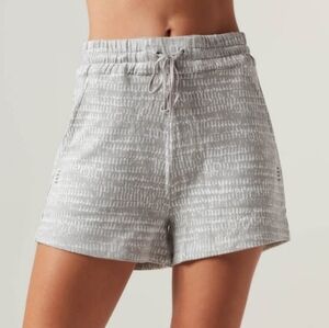NEW Blanc Noir Luxe Fleece Lounge Shorts Athletic Drawstring Emilia Print - S-M*